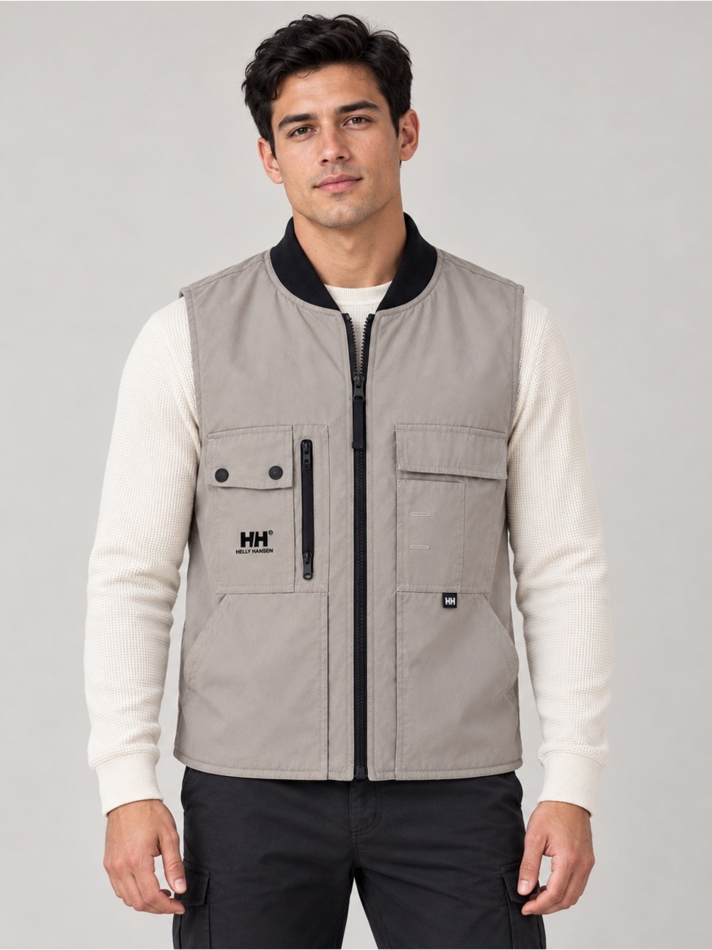 Helly Hansen Heritage Utility Vest Men’s M Khaki Sherpa Lined Outdoor